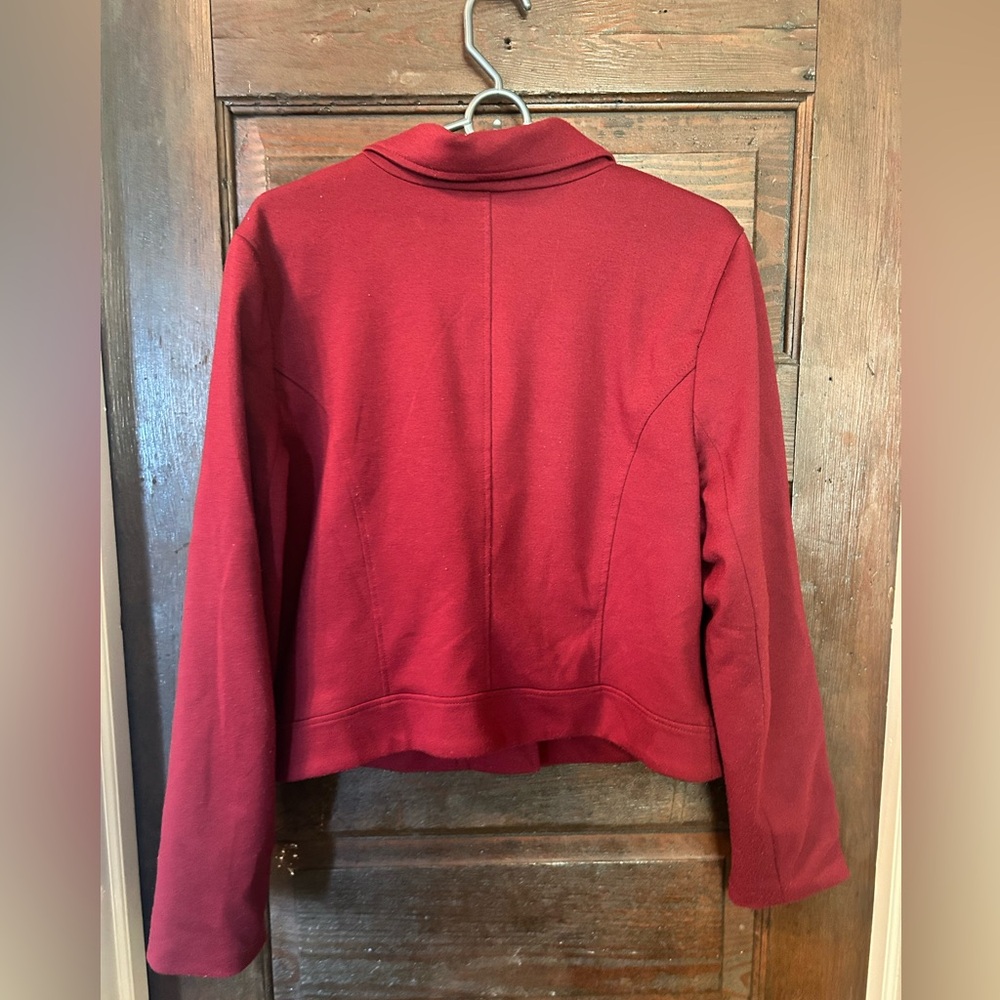 Jules & Leopold Maroon Jacket with Asymmetrical Zipper - Picture 3 of 3